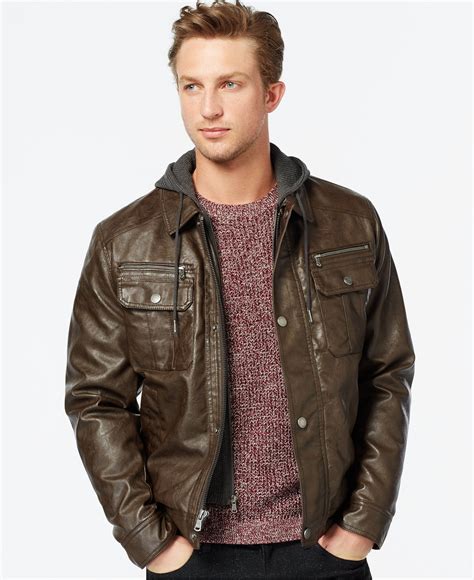 michael kors mens faux leather jacket|Michael Kors leather jacket macy's.